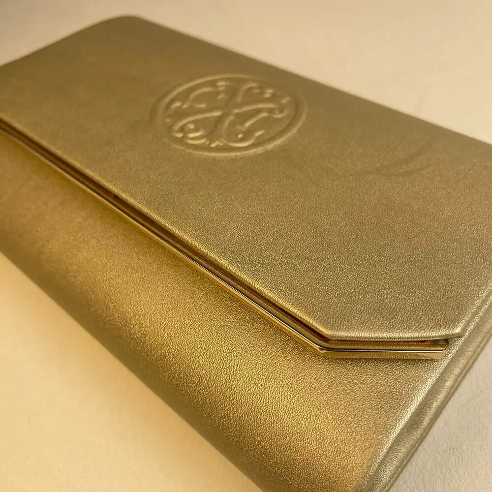 CXL Christian Lacroix Madison Smooth Clutch Gold Detachable Chain
